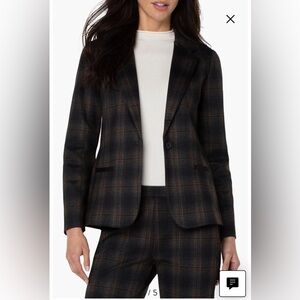 Liverpool Black and Brown Plaid Blazer